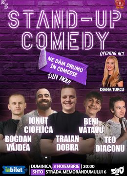 Stand-up Comedy | Ne dăm drumu' în comedie | Din Nou! | cu Traian Dobra, Ionuț Cioflica, Bogdan Vâjdea, Beniamin Vătavu și Teo Diaconu