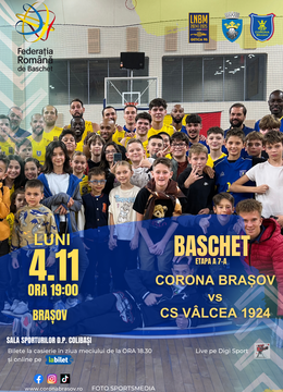 Brasov: Baschet CSM Corona Brasov – CS Valcea1924