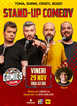 Stand-up cu Cristi, Toma, Sorin și Bogzi la ComicsClub!