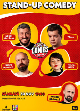 Stand-up cu Cristi, Toma, Sorin și Ioana Luiza la ComicsClub!