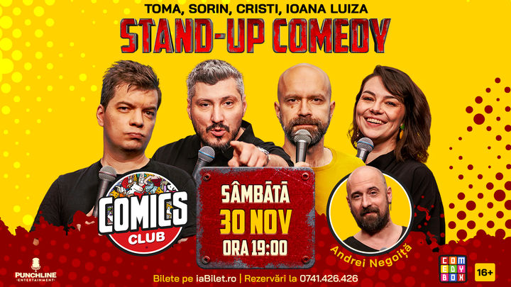 Stand-up cu Cristi, Toma, Sorin și Ioana Luiza la ComicsClub!