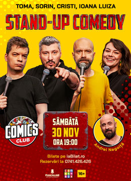 Stand-up cu Cristi, Toma, Sorin și Ioana Luiza la ComicsClub!