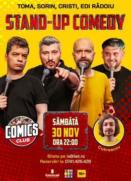 Stand-up cu Cristi, Toma, Sorin și Edi la ComicsClub!