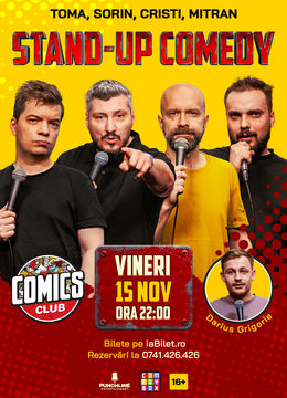 Stand-up cu Cristi, Toma, Sorin și Mitran la ComicsClub!