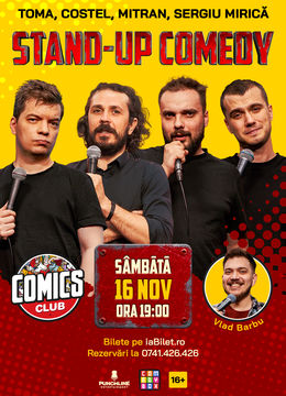 Stand-up cu Costel, Mitran, Toma și Mirică la ComicsClub!