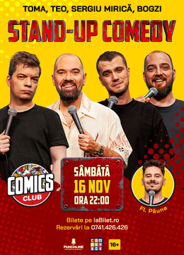 Stand-up cu Teo, Toma, Sergiu și Bogzi la ComicsClub!