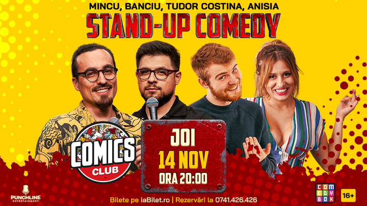 Stand-up cu Mincu, Banciu, Anisia și Costina la ComicsClub!