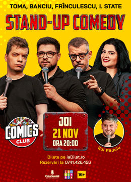 Stand-up cu Toma, Frînculescu, Banciu și Ioana State la ComicsClub!