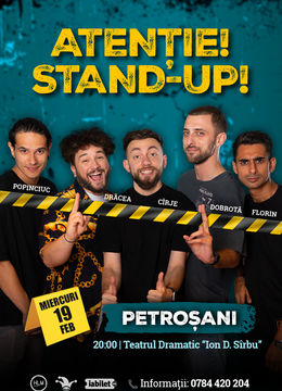 Petroșani: Stand-up comedy cu Drăcea, Cîrje, Florin, Dobrotă și Popinciuc