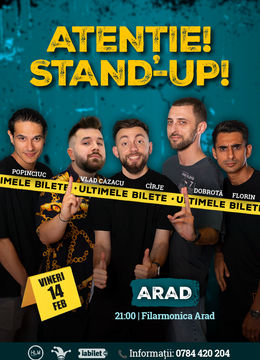 Arad: Stand-up comedy cu Drăcea, Cîrje, Florin, Dobrotă și Popinciuc