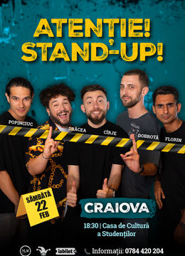 Craiova: Stand-up comedy cu Drăcea, Cîrje, Florin, Dobrotă și Popinciuc