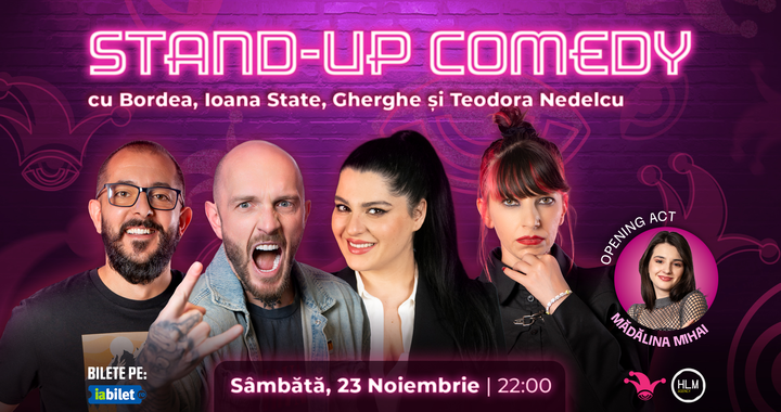 The Fool: Stand-up comedy cu Bordea, Ioana State, Gabriel Gherghe și Teodora Nedelcu