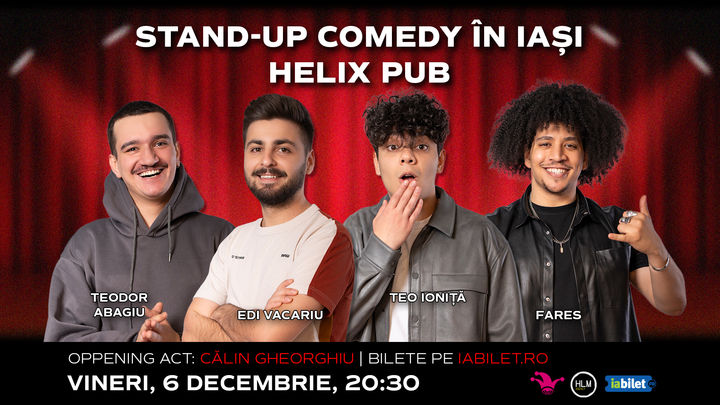Iași: Stand-up Comedy cu Edi Vacariu, Florentin Păune, Teo Ioniță și Teo Abagiu