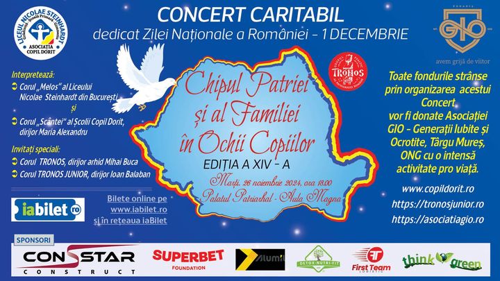 Chipul Patriei si al Familiei în Ochii copiilor - Concert Caritabil pentru GIO