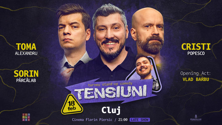 Cluj-Napoca | Stand-up Comedy cu Sorin Pârcălab, Toma și Cristi Popesco