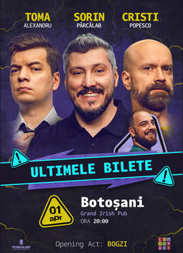 Botoșani | Stand-up Comedy cu Sorin Pârcălab, Toma și Cristi Popesco