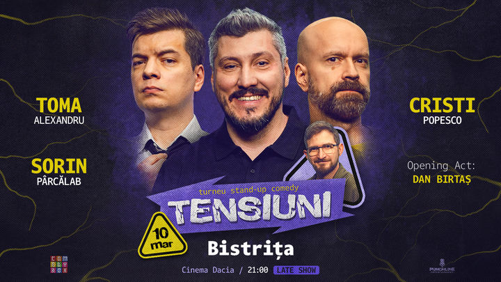 Bistrița | Stand-up Comedy cu Sorin Pârcălab, Toma și Cristi Popesco