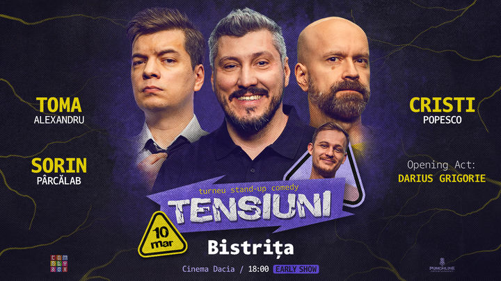 Bistrița | Stand-up Comedy cu Sorin Pârcălab, Toma și Cristi Popesco