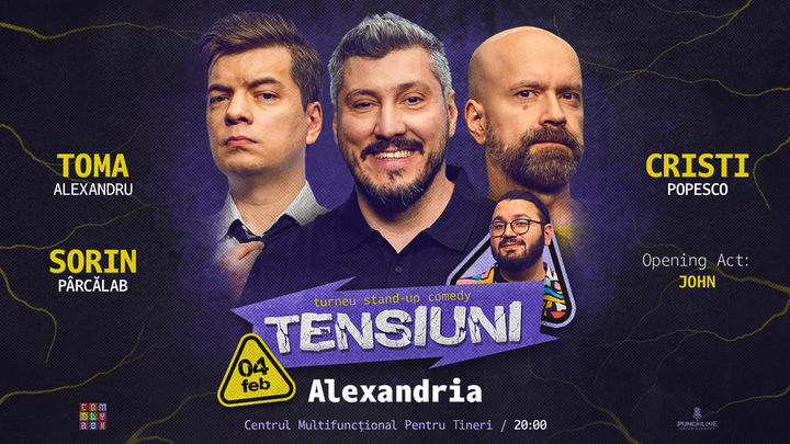 Alexandria | Stand-up Comedy cu Sorin Pârcălab, Toma și Cristi Popesco