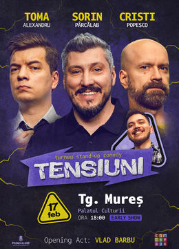 Târgu Mureș | Stand-up Comedy cu Sorin Pârcălab, Toma și Cristi Popesco