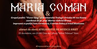 Concert de Colinde Maria Coman alături de elevii Atelierului de Muzică din Siret