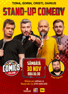 Stand-up cu Cristi, Toma, Sorin și Darius la ComicsClub!