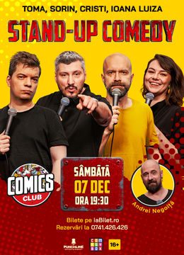 Stand-up cu Cristi, Toma, Sorin și Ioana Luiza la ComicsClub!