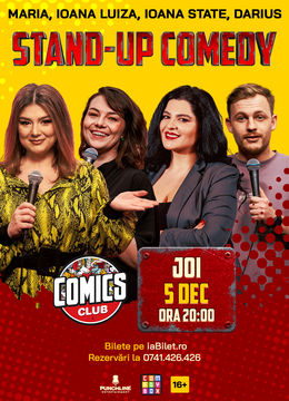 Stand-up cu Maria, Ioana Luiza, Ioana State și Darius la ComicsClub!