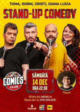 Stand-up cu Cristi, Toma, Sorin și Ioana Luiza la ComicsClub!