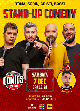 Stand-up cu Cristi, Toma, Sorin și Bogzi la ComicsClub!