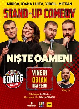 Stand-up cu Mirică, Mitran, Ioana Luiza și Virgil la ComicsClub!