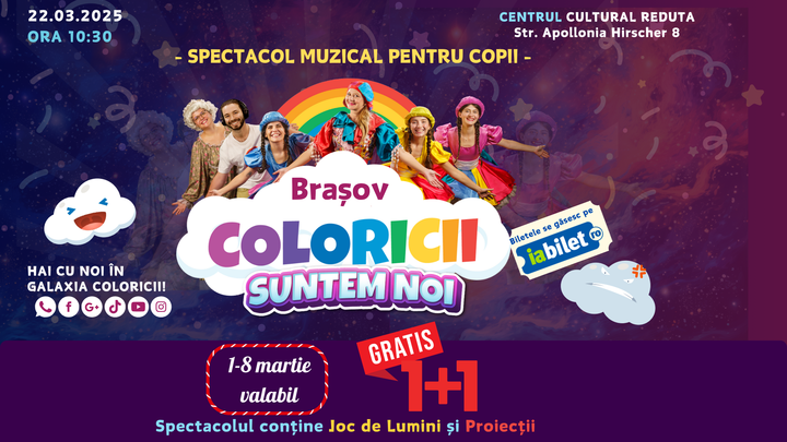 Brașov: Coloricii suntem noi- Spectacol muzical pentru copii