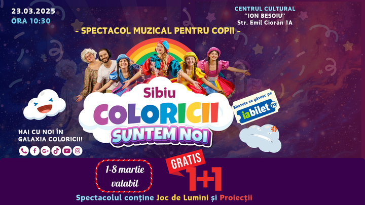 Sibiu: Coloricii suntem noi- Spectacol muzical pentru copii