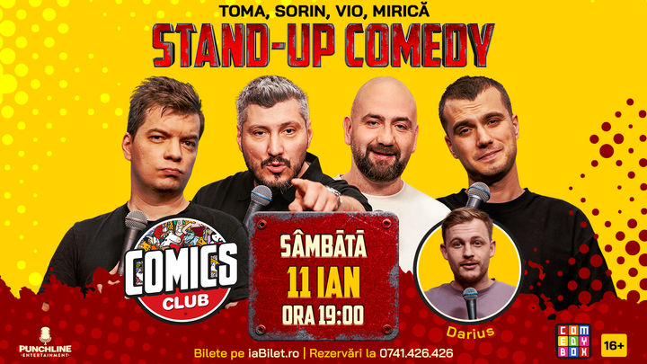 Stand-up cu Cristi, Toma, Vio și Mirică la ComicsClub!