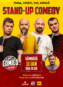 Stand-up cu Cristi, Toma, Vio și Mirică la ComicsClub!