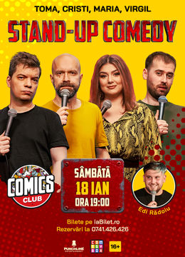 Stand-up cu Cristi, Toma, Maria și Virgil la ComicsClub!