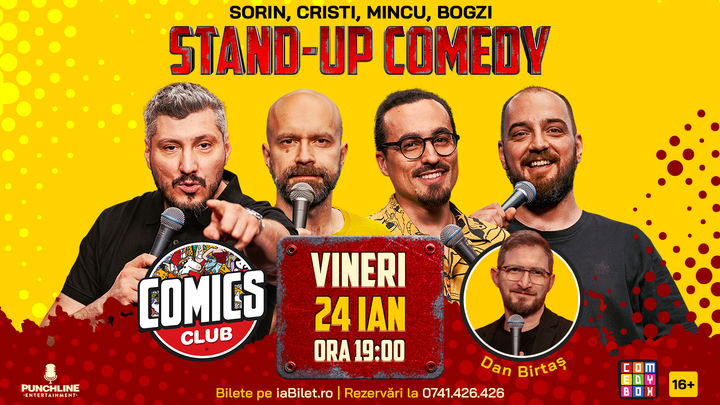 Stand-up cu Cristi, Sorin, Mincu și Bogzi la ComicsClub!