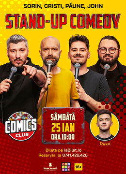 Stand-up cu Cristi, Sorin, Paune și John la ComicsClub!