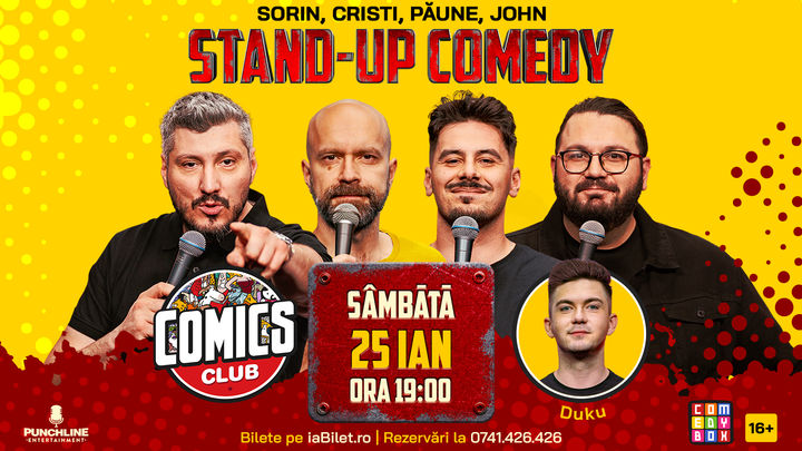 Stand-up cu Cristi, Sorin, Paune și John la ComicsClub!