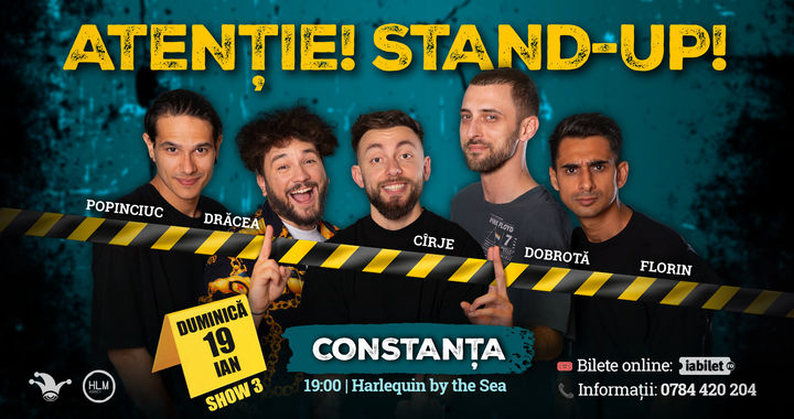 Constanța: Stand-up comedy cu Drăcea, Cîrje, Florin, Dobrotă și Popinciuc