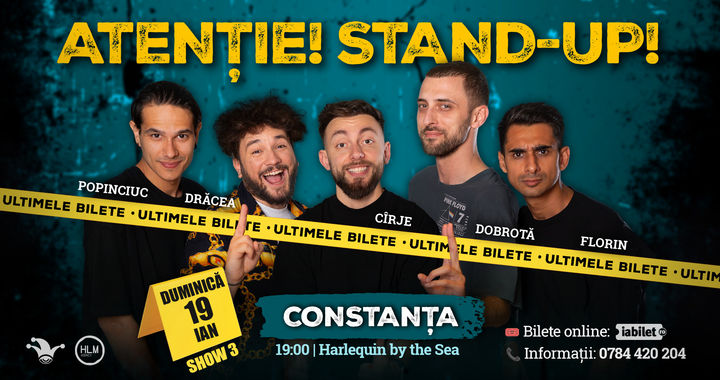 Constanța: Stand-up comedy cu Drăcea, Cîrje, Florin, Dobrotă și Popinciuc