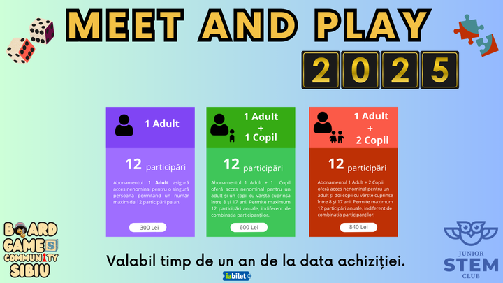 Sibiu: Abonament Anual 2025 Meet and play - BoardGameCommunity Sibiu