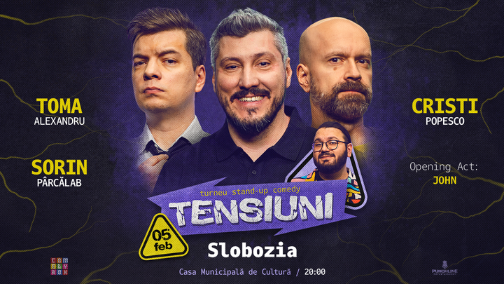 Slobozia | Stand-up Comedy cu Sorin Pârcălab, Toma și Cristi Popesco