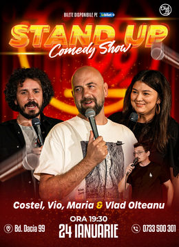 Stand up Comedy cu Costel, Vio, Maria Popovici - Vlad Olteanu la Club 99