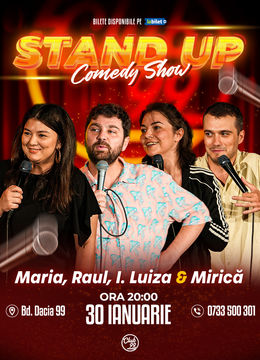 Stand up Comedy cu Maria Popovici, Raul Gheba, Ioana Luiza & Mirică la Club 99