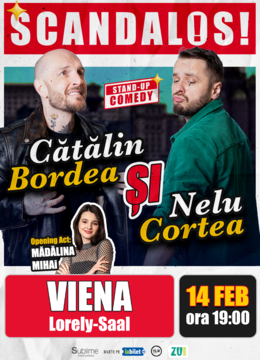 Viena: Stand-up Comedy cu Bordea, Cortea si Madalina Mihai - ORA 19:00