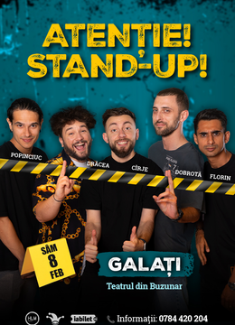 Galați: Stand-up comedy cu Drăcea, Cîrje, Florin, Dobrotă și Popinciuc