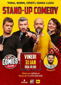 Stand-up cu Cristi, Toma, Sorin și Ioana Luiza la ComicsClub!