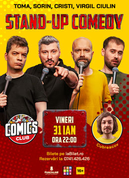 Stand-up cu Cristi, Toma, Sorin și Virgil la ComicsClub!