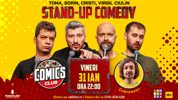 Stand-up cu Cristi, Toma, Sorin și Virgil la ComicsClub!